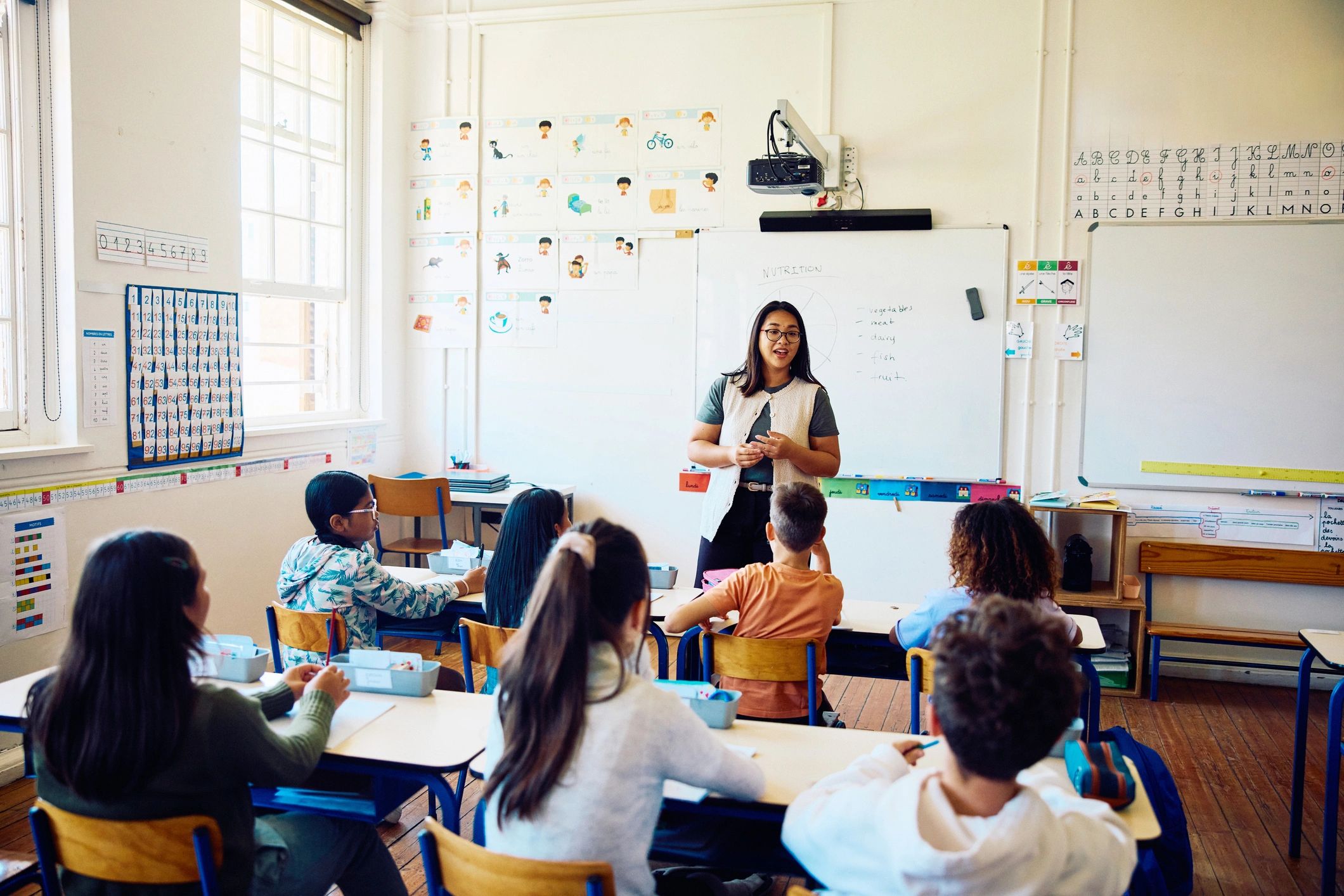 Teacher leading a classroom lesson in South Africa